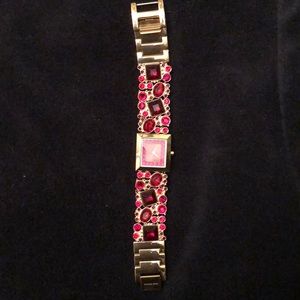 Michael kors bedazzling red stone watch